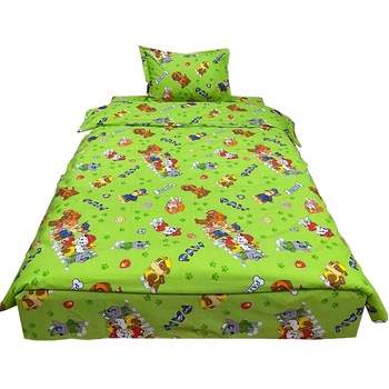 Lenjerie pat single, verde, pentru saltea de 90cm,  Lenjerie pat single, verde, pentru saltea de 90cm,