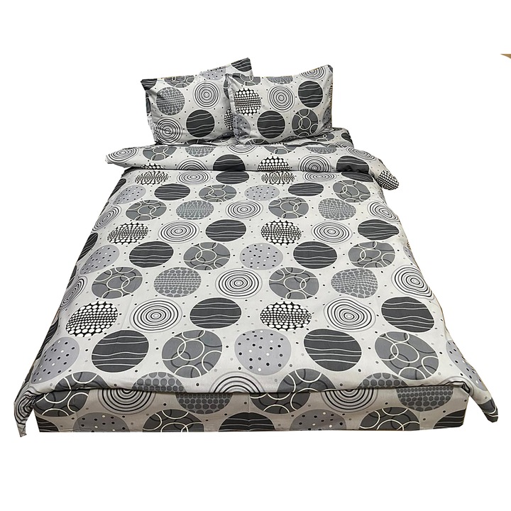 Средно спално бельо, сиво/черно, за матрак между 140-160см, "Геометрия" от 100% памук на Liz Line - LM164