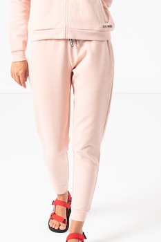Steve Madden, Pantaloni sport cu logo Icomfy, Roz somon/Negru Steve Madden, Pantaloni sport cu logo Icomfy, Roz somon/Negru