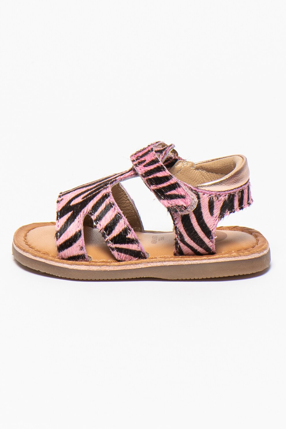 Gioseppo, Sandale de piele cu par scurt Roseville, Roz/maro inchis