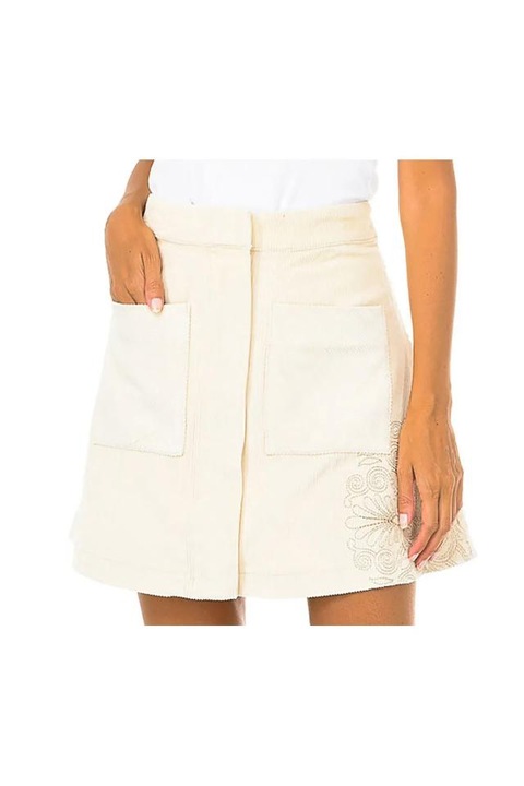 Fusta de dama din catifea bej Desigual