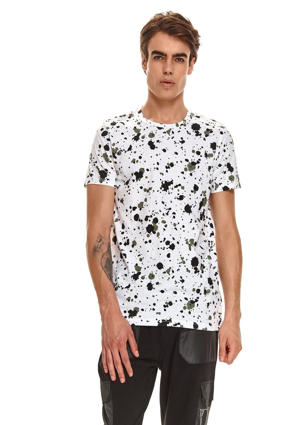 Tricou barbati, TOP SECRET, SPO5269, Alb