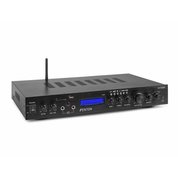 Fenton AV150BT – 5 csatornás Rádió/USB/BT/SD Karaoke HiFi erősítő (2x100W+3x60W)
