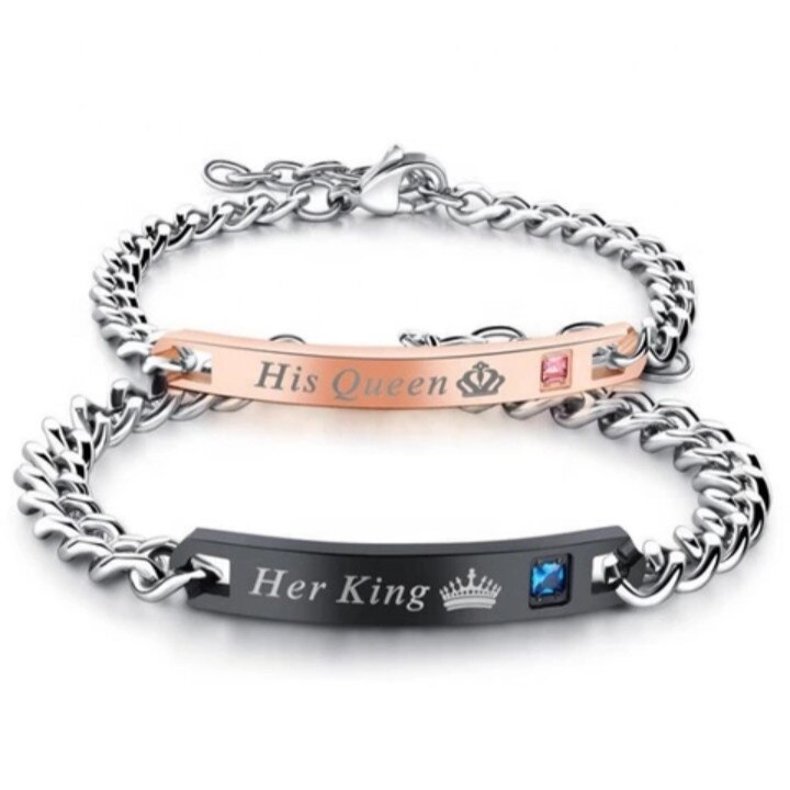 Set bratari cuplu din zirconiu cu piatra semi pretioasa