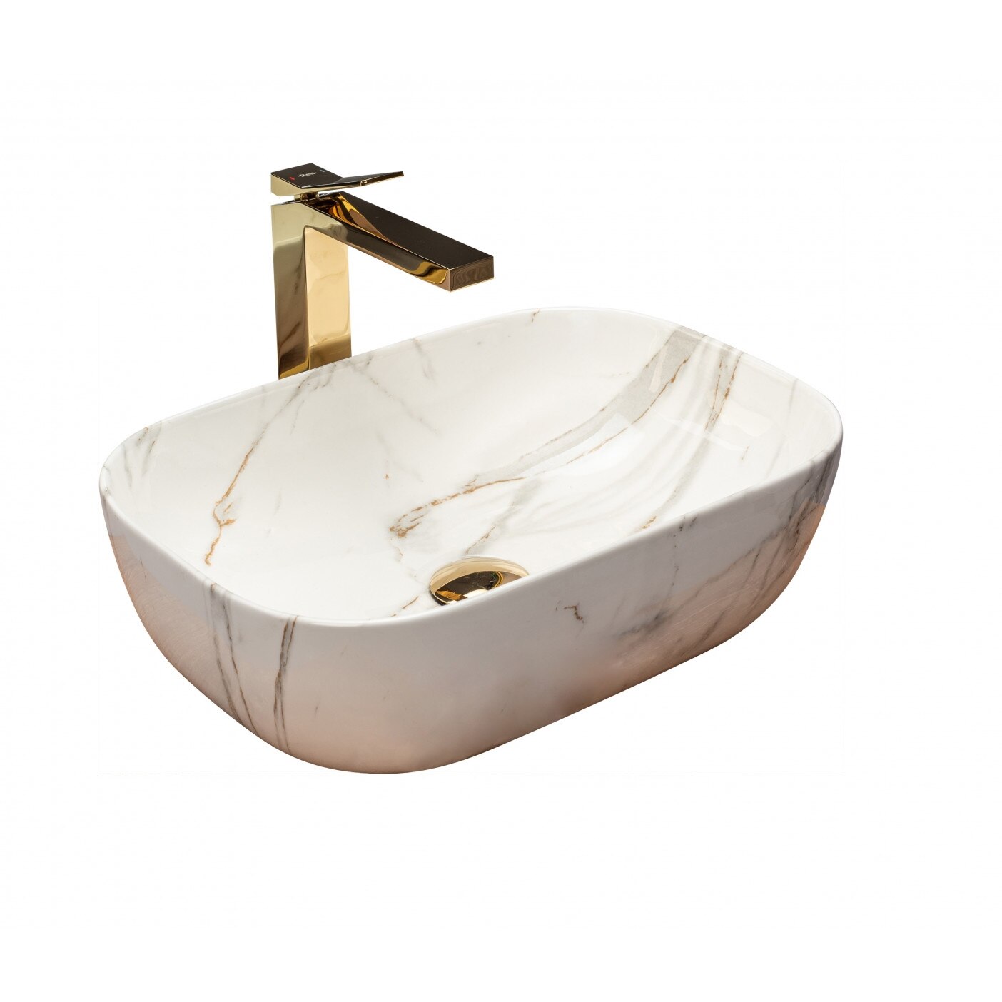 Lavoar Belinda Shiny Aiax, montaj pe blat, 46x32 cm, ceramica sanitara