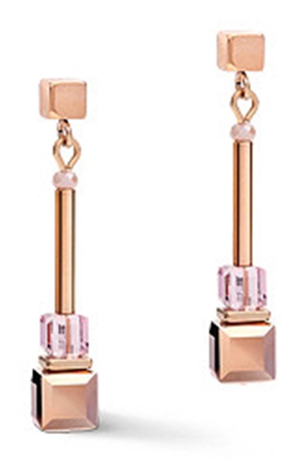 COEUR DE LION, Cercei drop cu cristale, Auriu