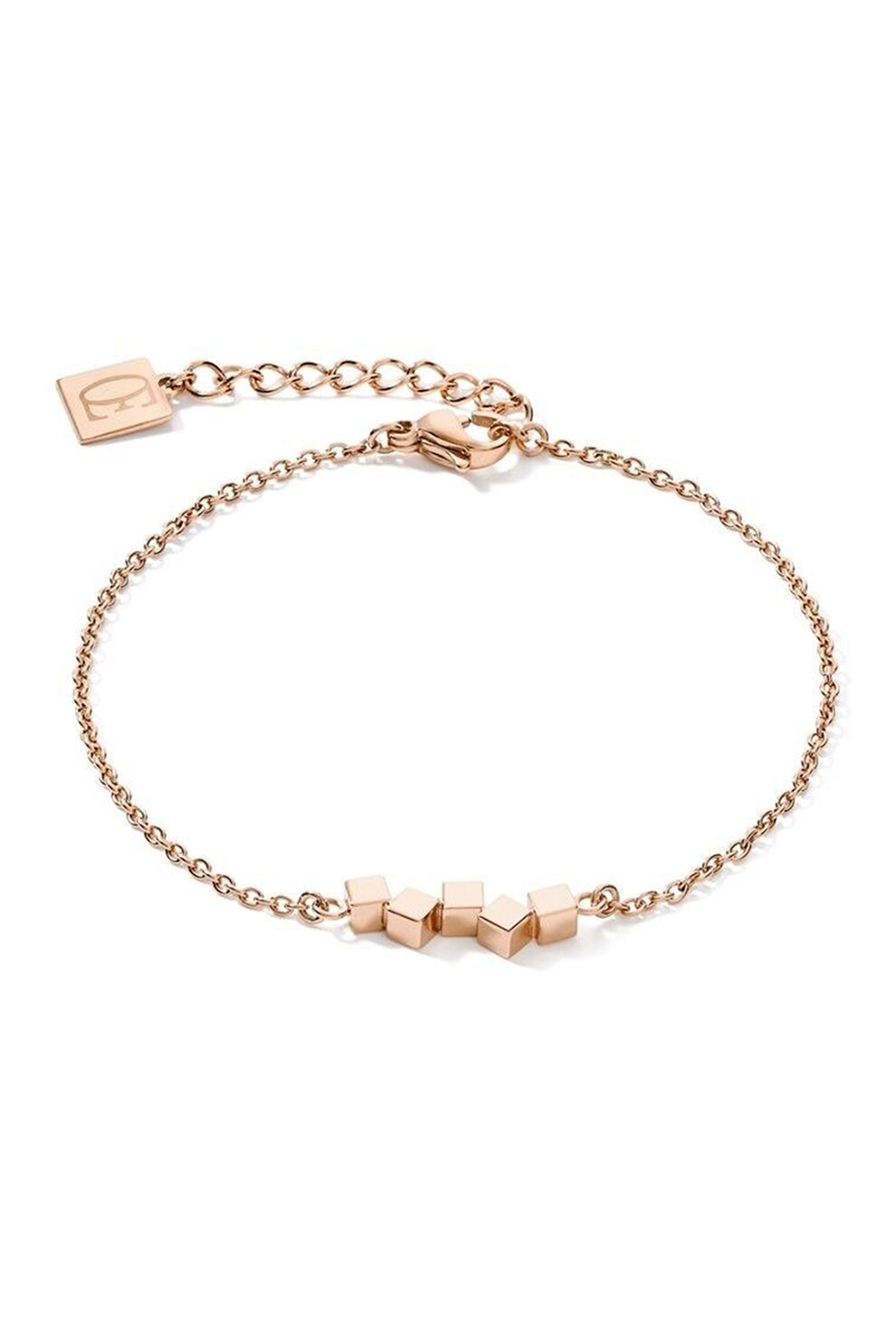 COEUR DE LION, Bratara din otel inoxidabil cu talismane, Auriu rose