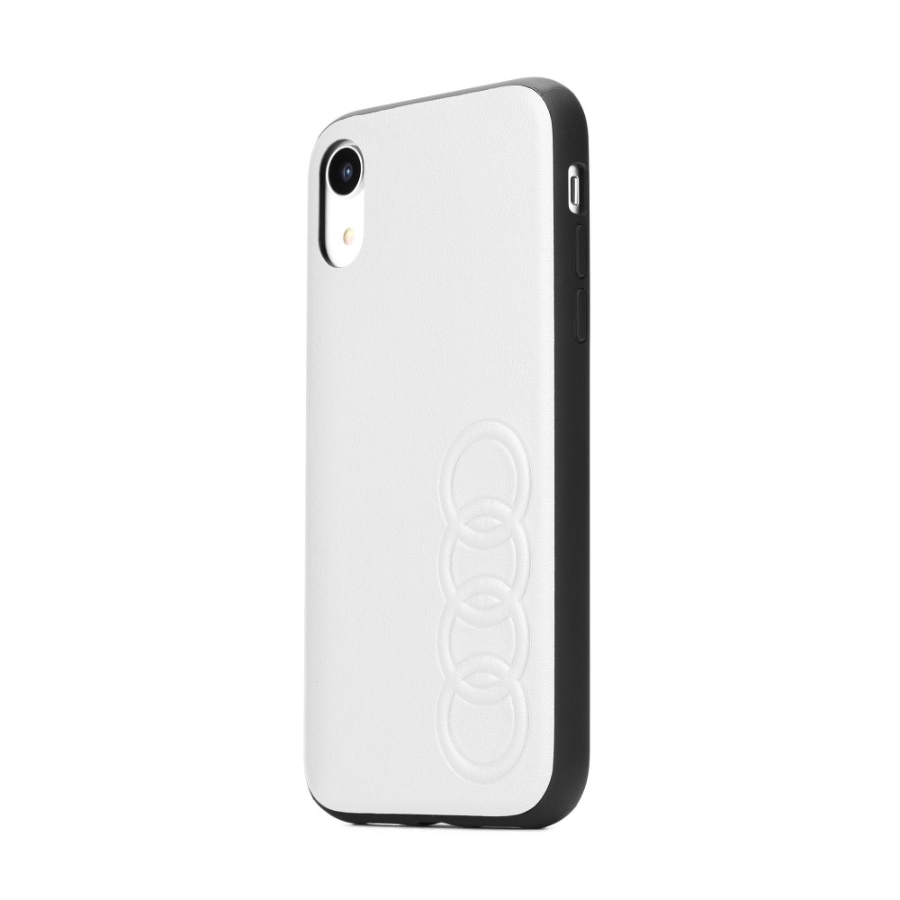 Husa originala din piele AUDI AU-TPUPCIPXSM-TT / D1-WE pentru iPhone Xs Max alb