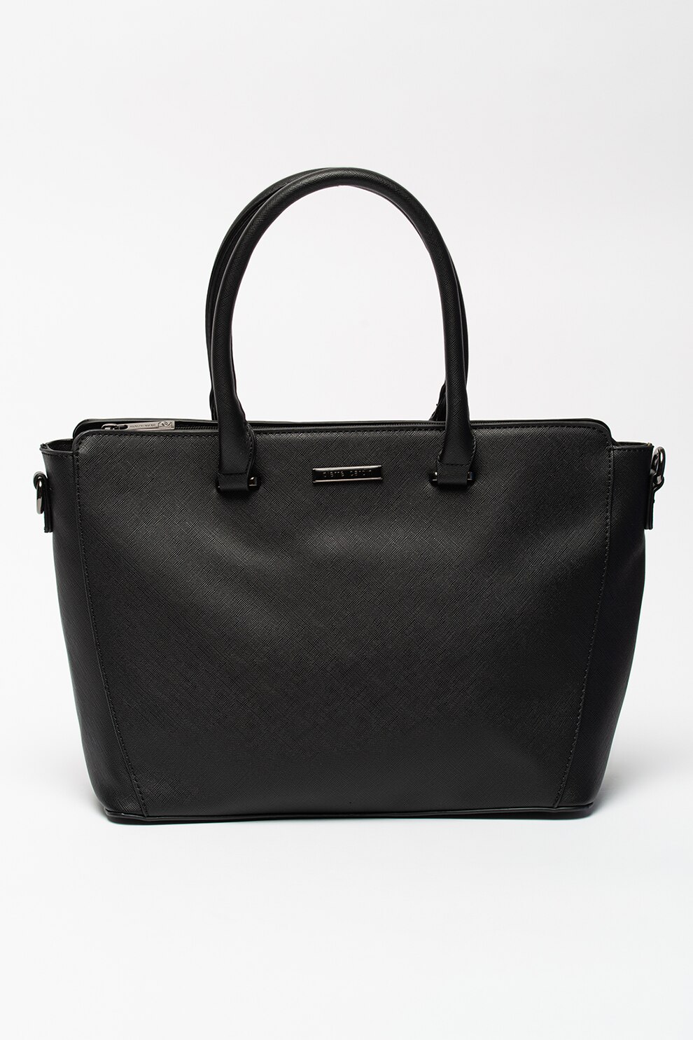 Pierre Cardin, Geanta de piele ecologica cu barete, Negru