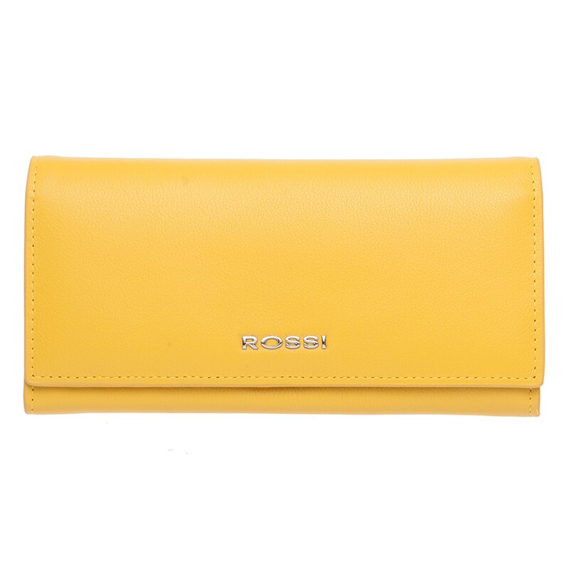 Portofel din piele naturala, Rossi, RSC3337, 9.5x19.5x2.5cm, Galben