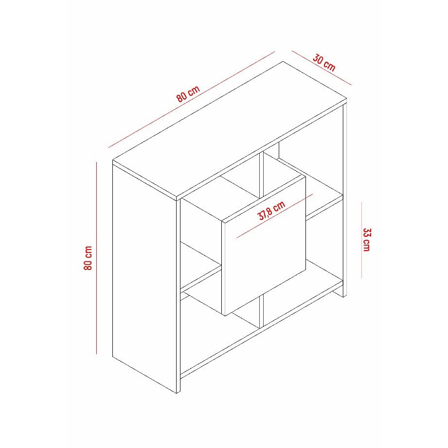 Biblioteca Sider, Homemania, Lemn, Alb/Maro, 80x30x80 cm
