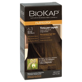 Vopsea par Biokap Nutricolor 6.3 Dark Golden Blond, 140 ml Vopsea par Biokap Nutricolor 6.3 Dark Golden Blond, 140 ml