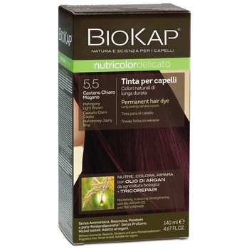 Vopsea par Biokap Nutricolor Delicato 5.50 Mahogany Light Brown, 140 ml Vopsea par Biokap Nutricolor Delicato 5.50 Mahogany Light Brown, 140 ml