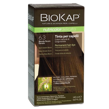 Vopsea par Biokap Nutricolor Delicato 6.30 Dark Golden Blond, 140 ml Vopsea par Biokap Nutricolor Delicato 6.30 Dark Golden Blond, 140 ml