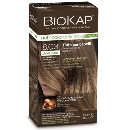 Боя за коса Biokap Nutricolor Delicato Rapid 8.03 Natural Light Blond