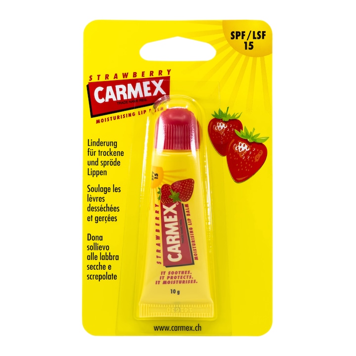 Balsam buze tub Carmex capsuni, 10 g