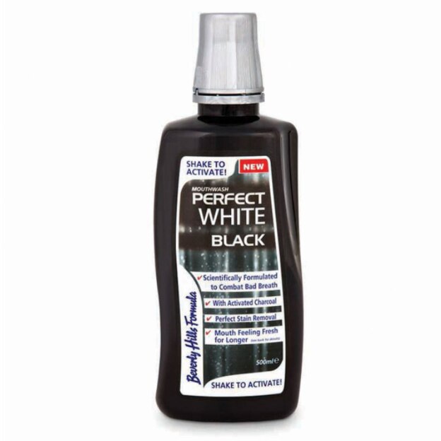 Apa de gura Beverly Hills Perfect White Black, 500 ml
