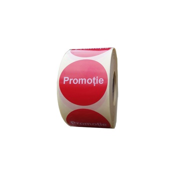 Etichete autoadezive semigloss rotunde 50 mm, 1000buc/rola, Promotie Etichete autoadezive semigloss rotunde 50 mm, 1000buc/rola, Promotie