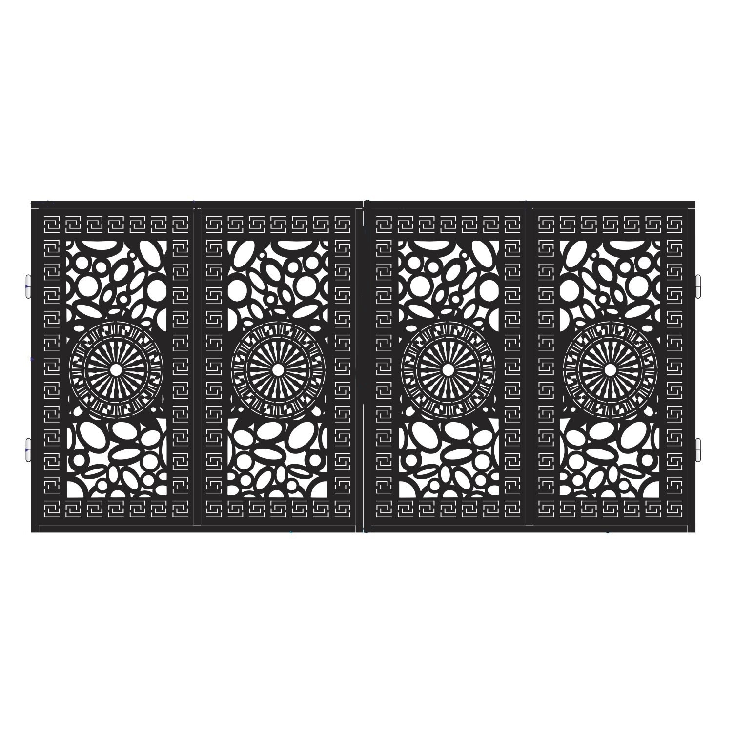 Poarta acces auto, din tabla decupata (Traforata CNC) cu plasma,PA014 , 1680 X 3360 mm, negru