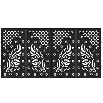 Poarta acces auto,din tabla decupata (Traforata CNC) cu plasma, PA012 , 1680 X 3360 mm, negru Poarta acces auto,din tabla decupata (Traforata CNC) cu plasma, PA012 , 1680 X 3360 mm, negru