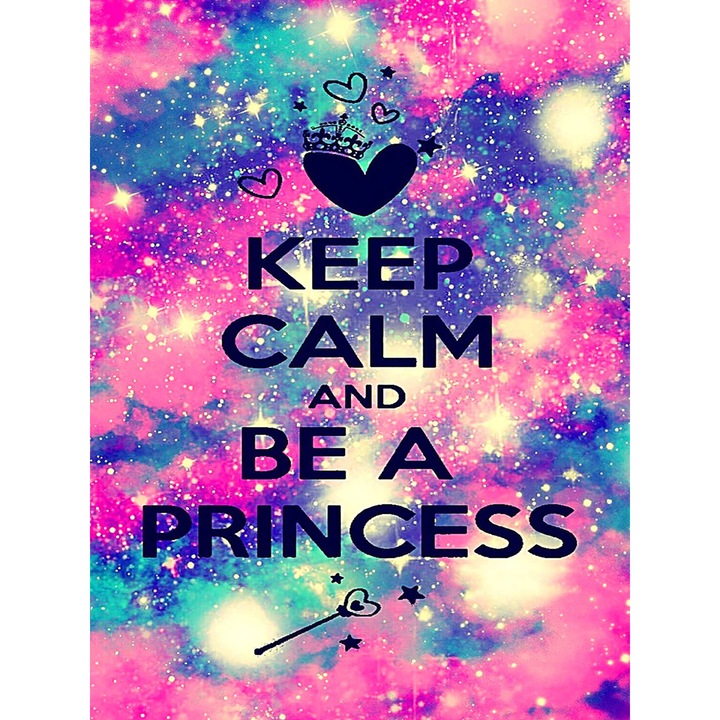 Set de creatie cu diamante 5D, Bimkole, Model Be a princess, 30 x 40 cm, Multicolor