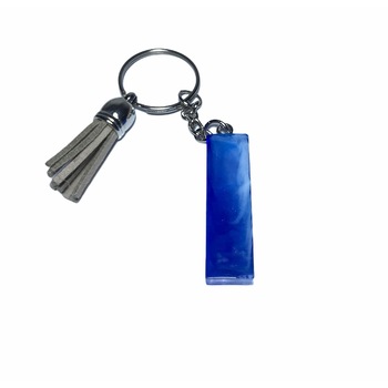 Breloc Gentelo cu initiala I, Handmade din rasina epoxidica Marmor blue, 4 cm Breloc Gentelo cu initiala I, Handmade din rasina epoxidica Marmor blue, 4 cm
