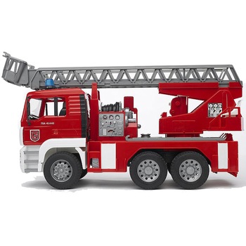 Camion de pompieri Bruder Emergency - Man TGA cu scara, pompa de apa si sirena Camion de pompieri Bruder Emergency - Man TGA cu scara, pompa de apa si sirena