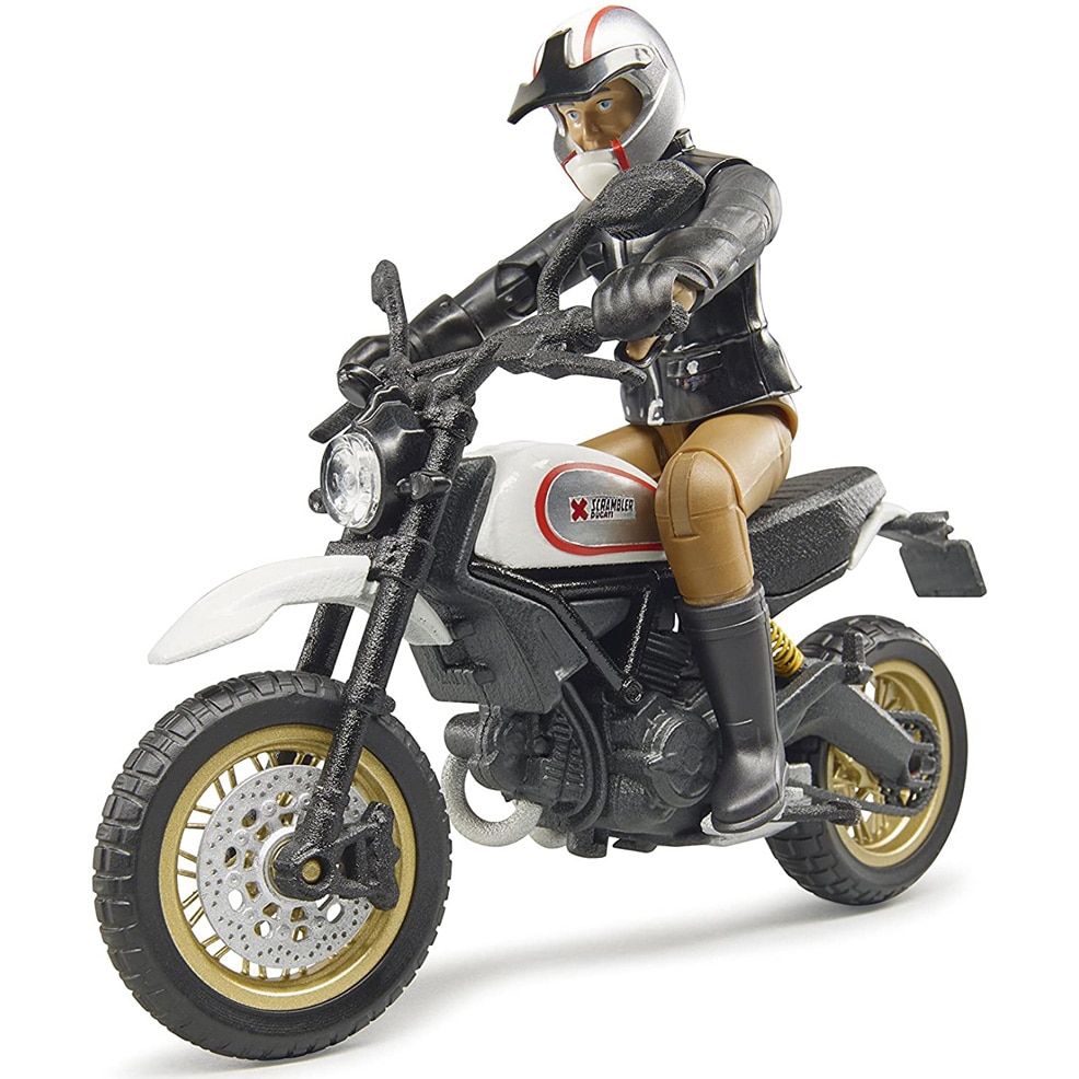Motocicleta Bruder Leisure Time - Scrambler Ducati Desert, cu figurina