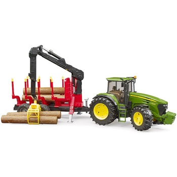 Tractor Bruder Forestry - John Deere 7930, cu remorca si 4 busteni Tractor Bruder Forestry - John Deere 7930, cu remorca si 4 busteni