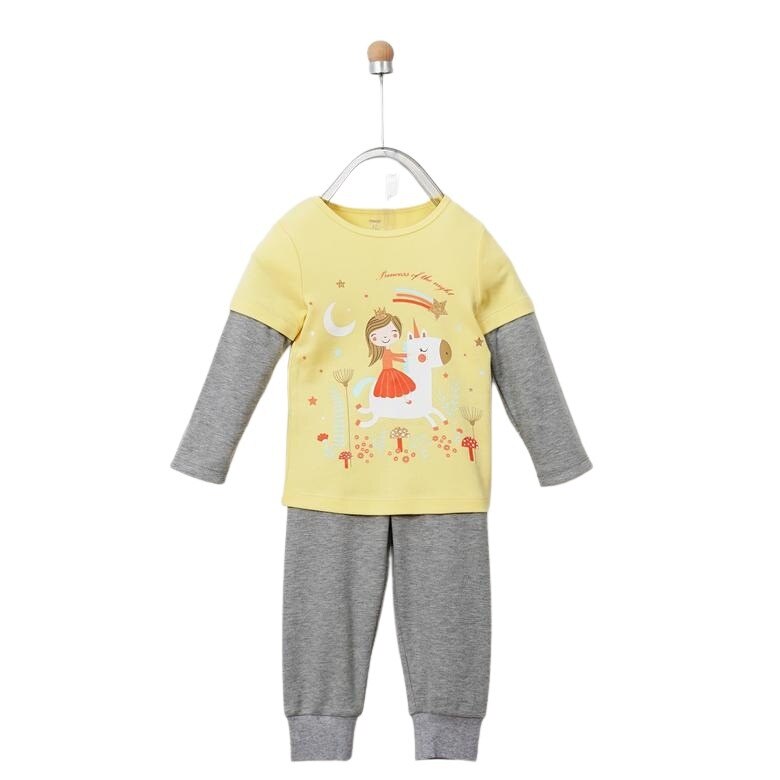 Set pijamale pentru fete, culoare galbena 2644