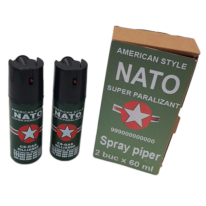 Set 2 bucati spray paralizant iritant lacrimogen autoaparare cu piper NATO in husa Imex Trade
