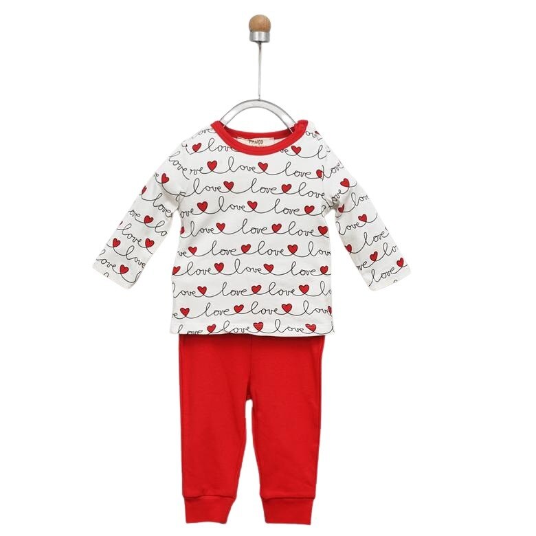 Set pijamale pentru fete, culoare rosie, colectia Flexible 3632