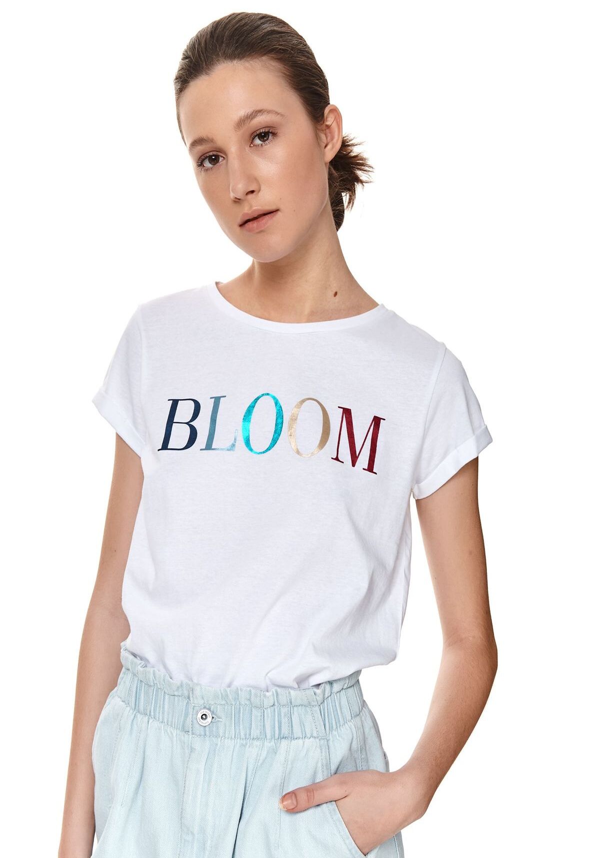 Tricou pentru femei, TOP SECRET, SPO5004, Alb