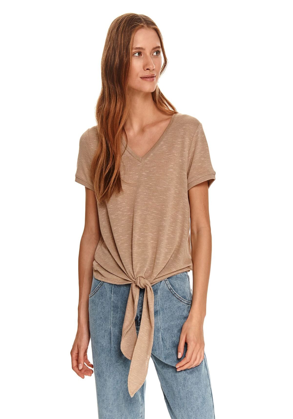 Tricou pentru femei, TOP SECRET, SPO5263, Bej