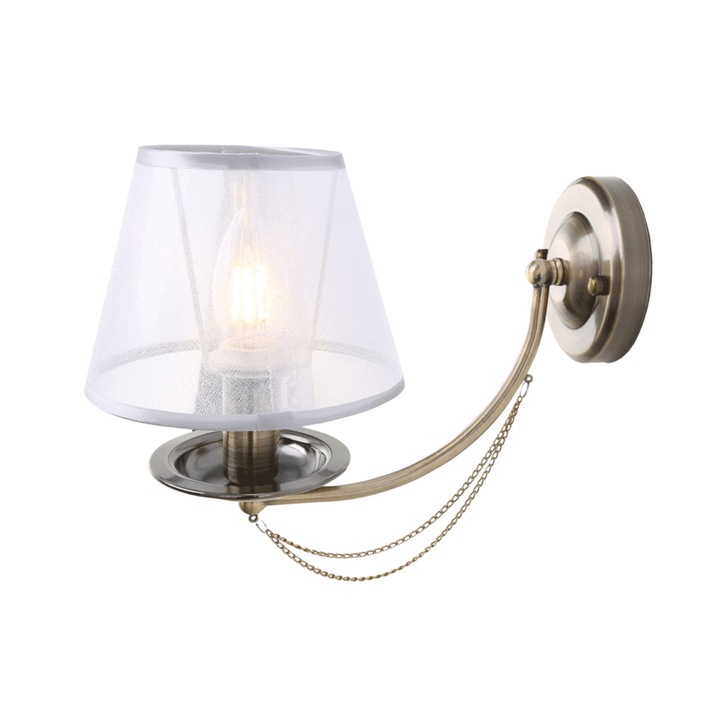 Aplica Interior Erste Darcy 1x60W Max E14 EL0038189 Culoare Alama si Alb