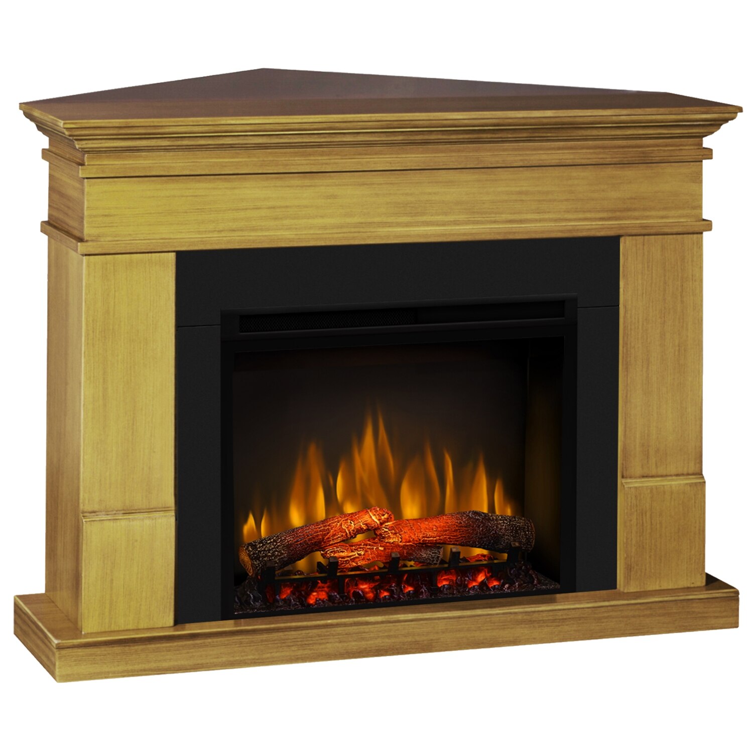 Semineu electric Lisabona Premium Drept/Colt Stejar cu focar electric 3D Dimplex Optiflame XHD28 si sunet