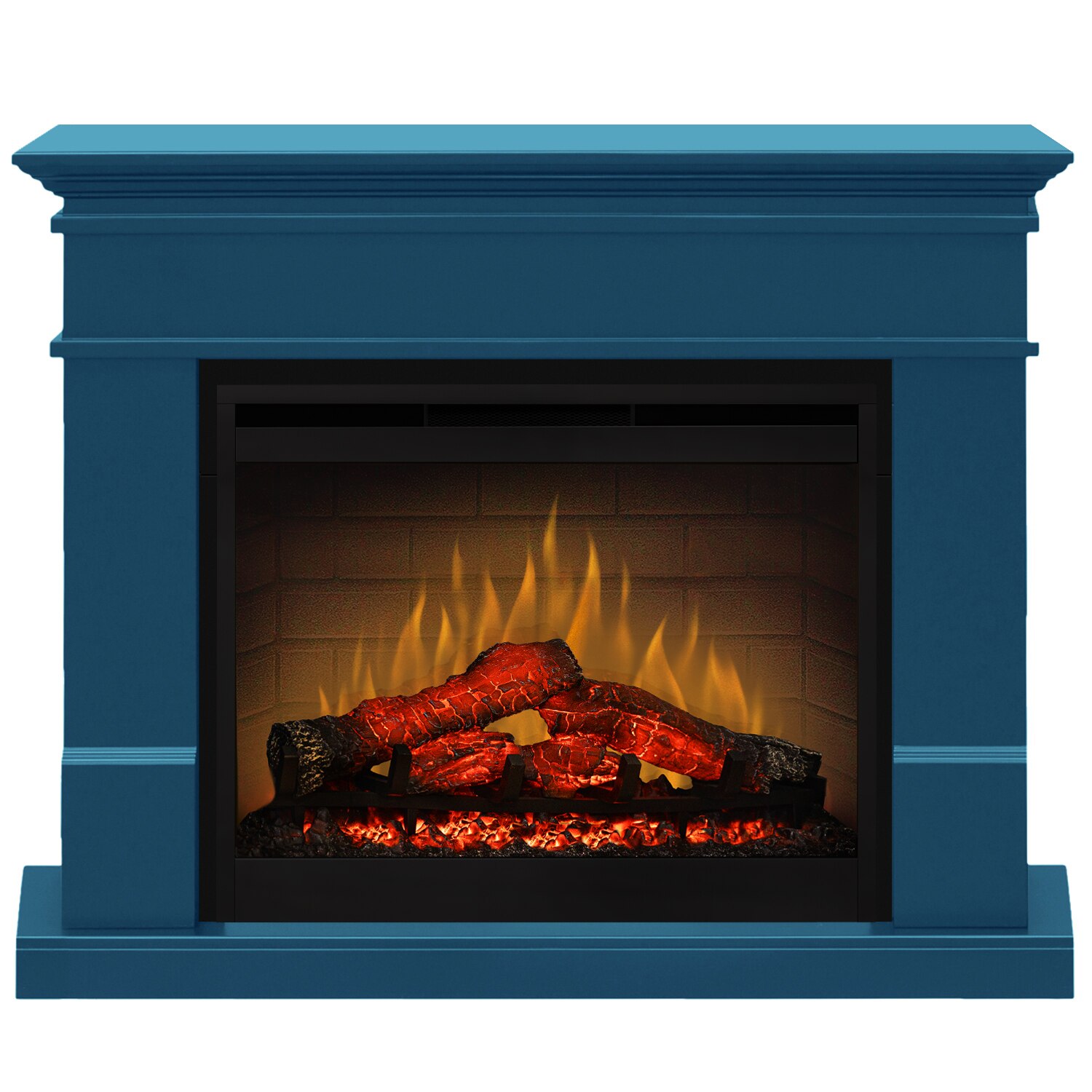 Semineu electric Lisabona Cobalt Blue cu focar electric 3D Dimplex Optiflame DF2608 si sunet