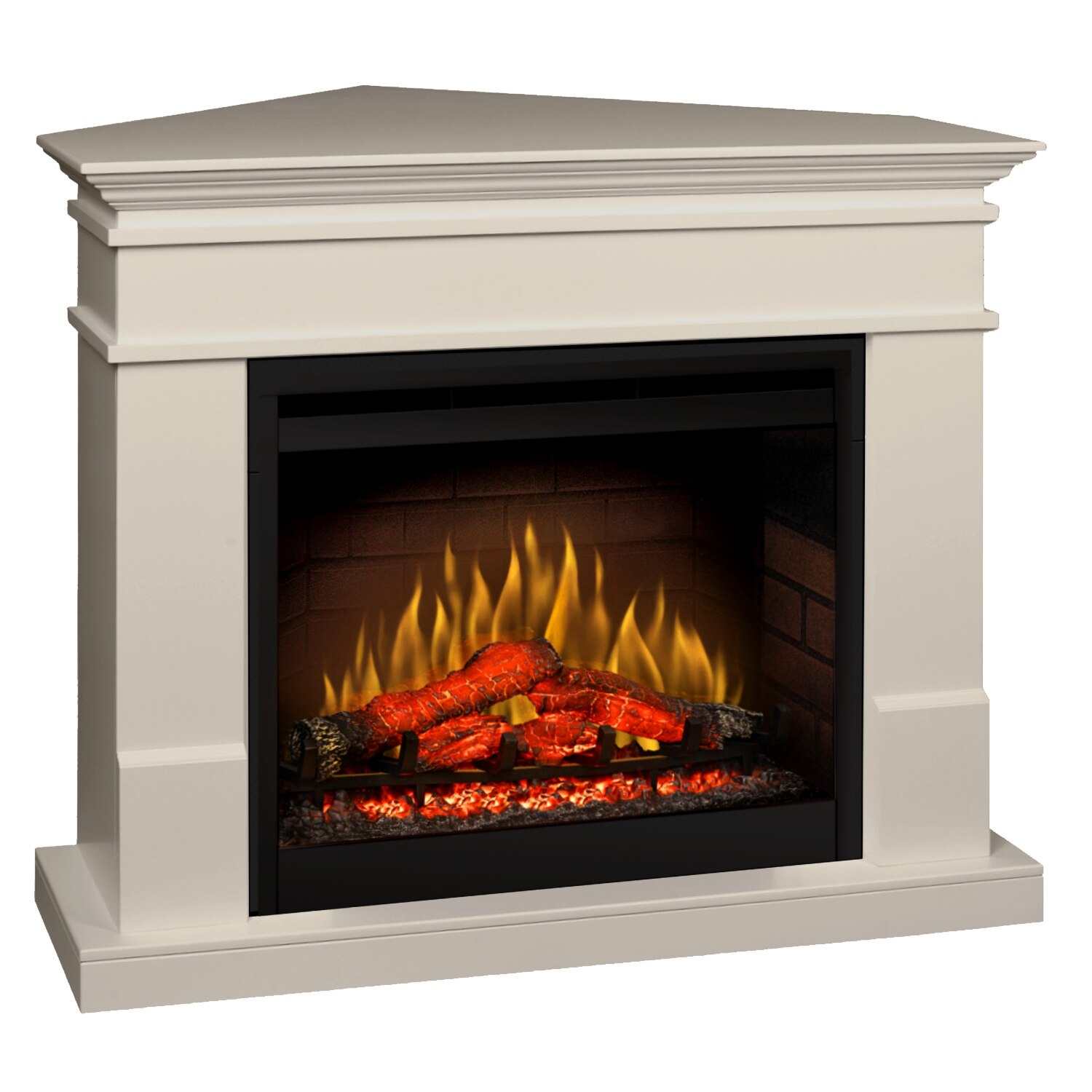 Semineu electric Lisabona Drept/Colt Antichizat cu focar electric 3D Dimplex Optiflame DF2608 si sunet