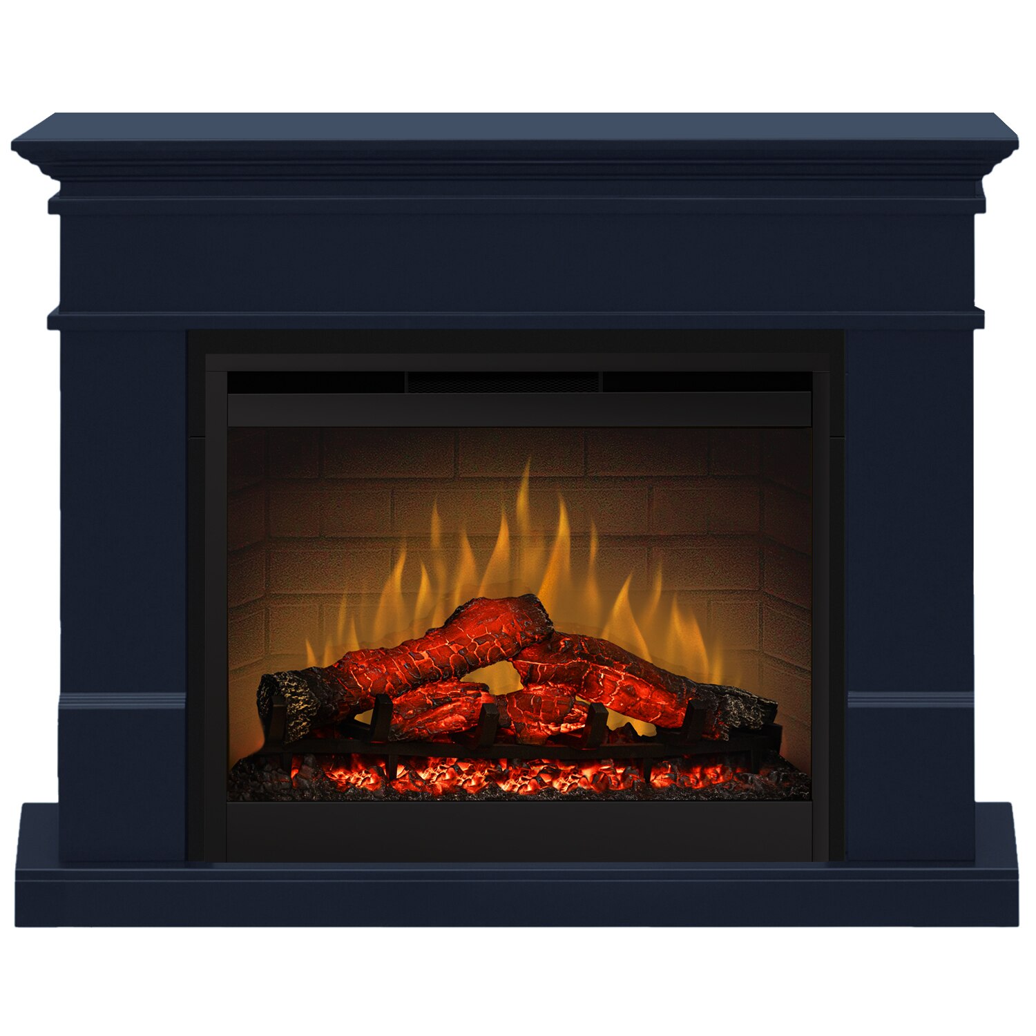 Semineu electric Lisabona Dark Navy cu focar electric 3D Dimplex Optiflame DF2608 si sunet