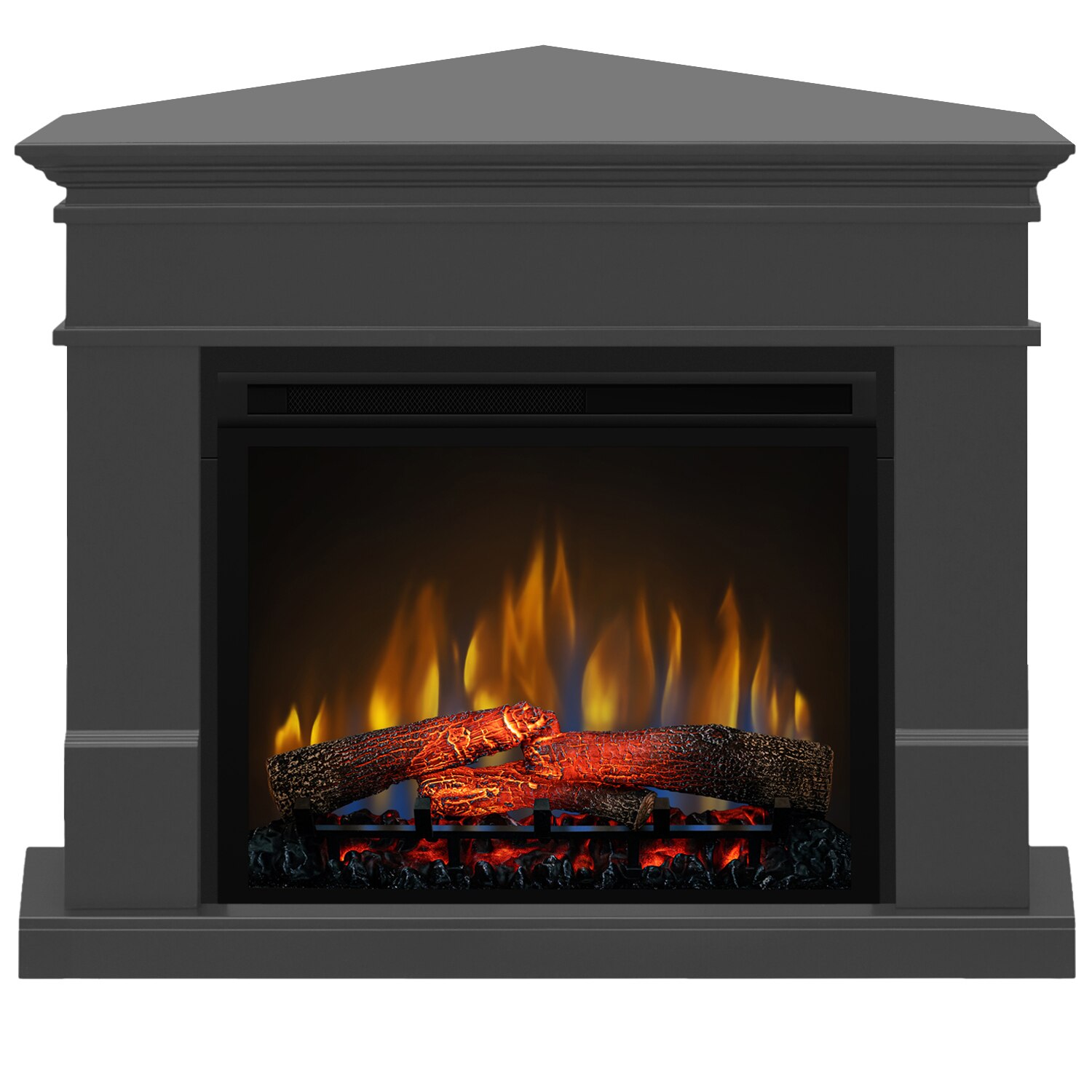 Semineu electric Lisabona Drept/Colt Deluxe Grey cu focar electric 3D Dimplex Optiflame XHD28 si sunet