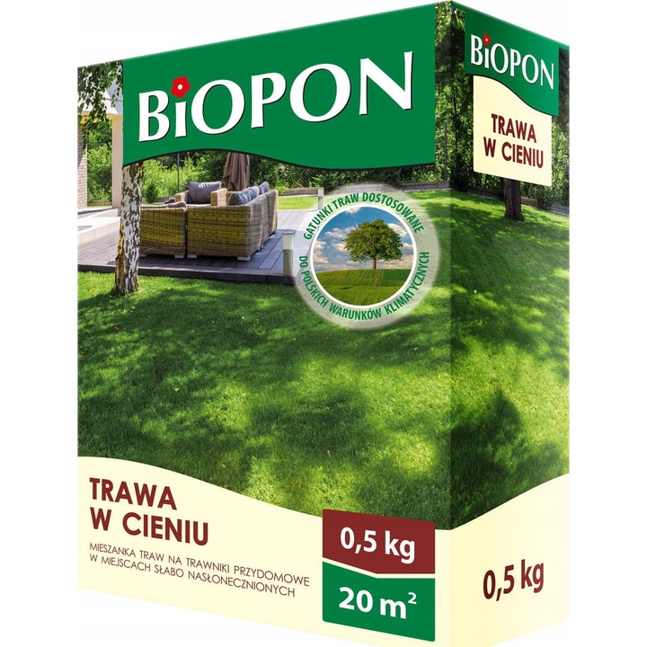 Seminte gazon pentru zone umbrite Biopon, 0.5 kg