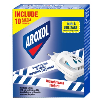 Aparat electric cu 10 pastile impotriva tantarilor Aroxol Aparat electric cu 10 pastile impotriva tantarilor Aroxol