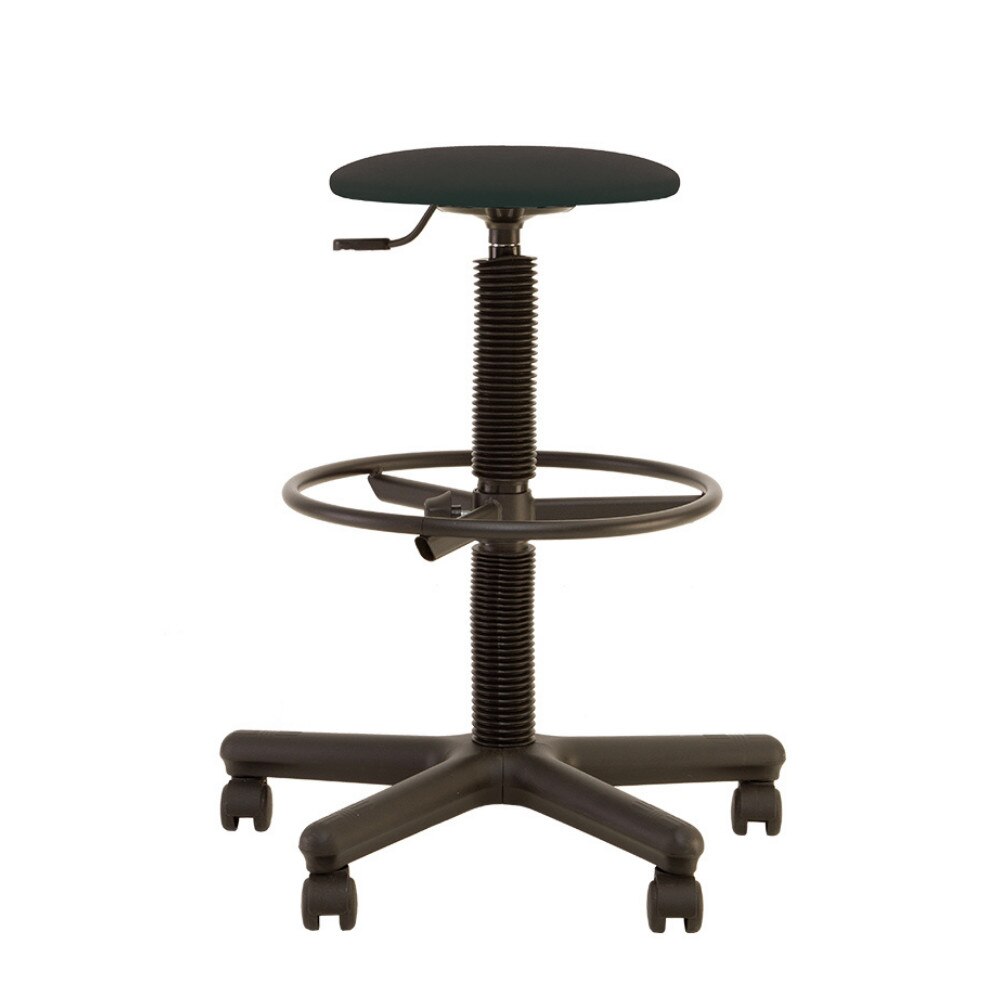 Scaun de birou specializat Stool GTS ring base, baza metalica, piele ecologica, negru