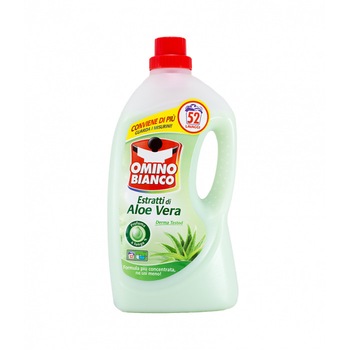 Detergent de rufe lichid Omino Bianco aloe vera 52 spalari 2.6l Detergent de rufe lichid Omino Bianco aloe vera 52 spalari 2.6l