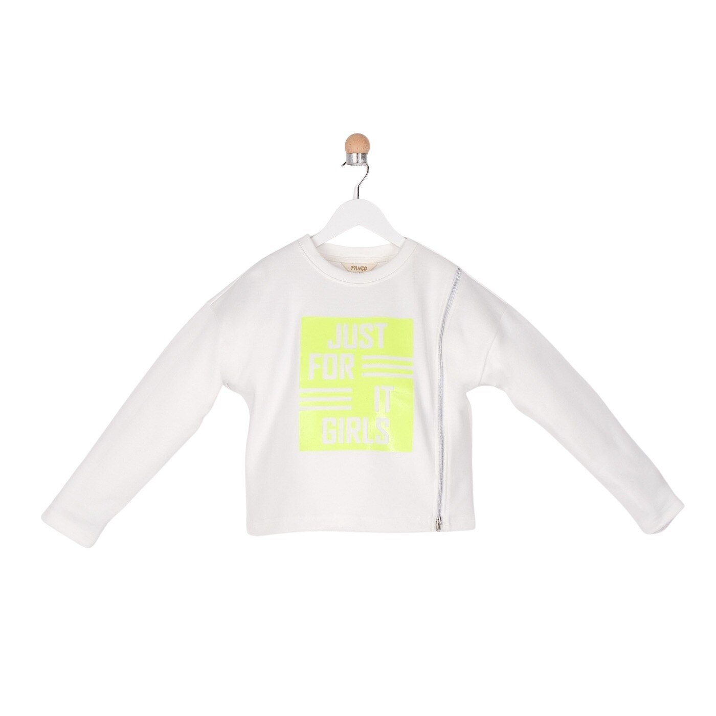 Hanorac pentru fete, culoare alba, colectia Lime 3033