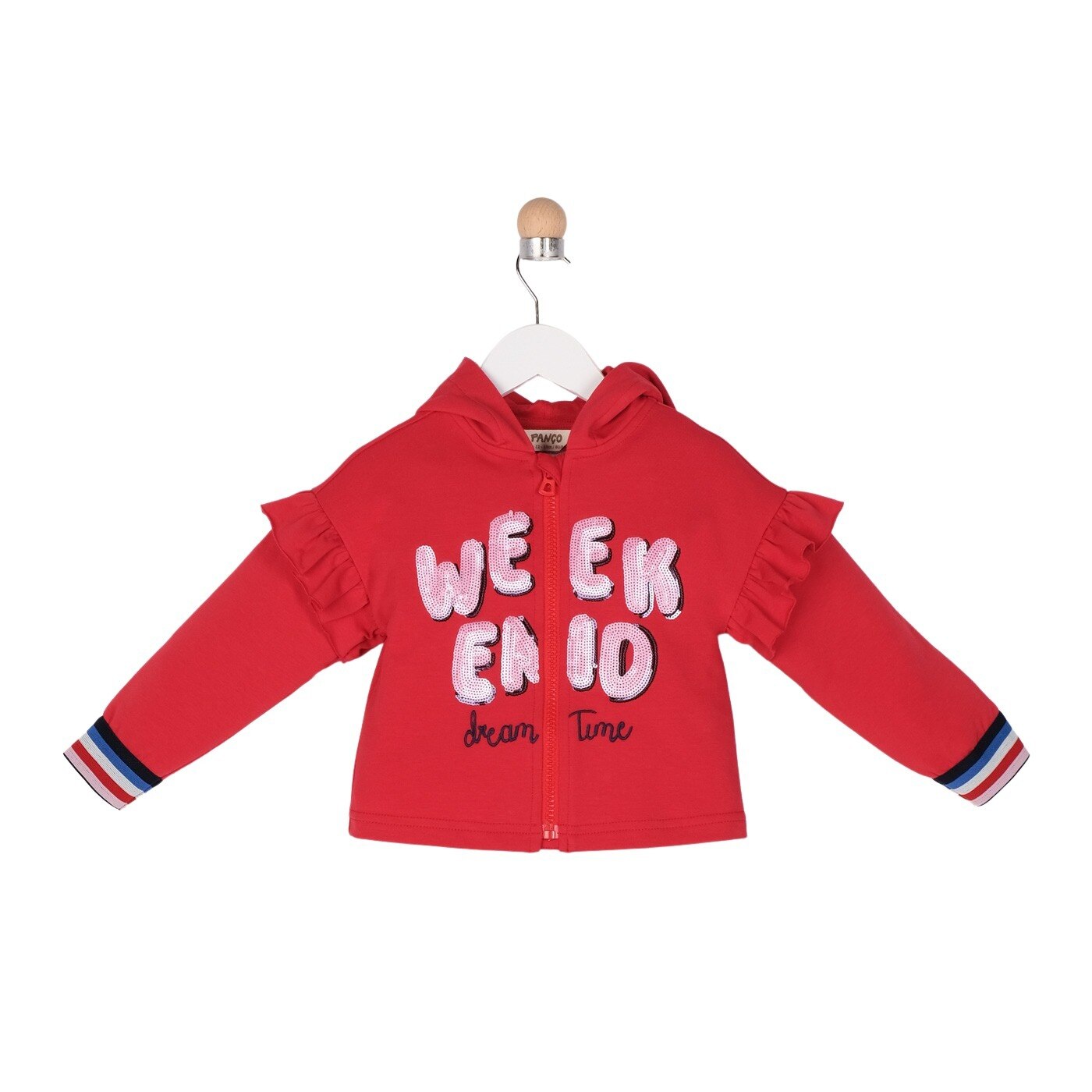 Hanorac pentru fete, culoare rosie, colectia Weekend 3084