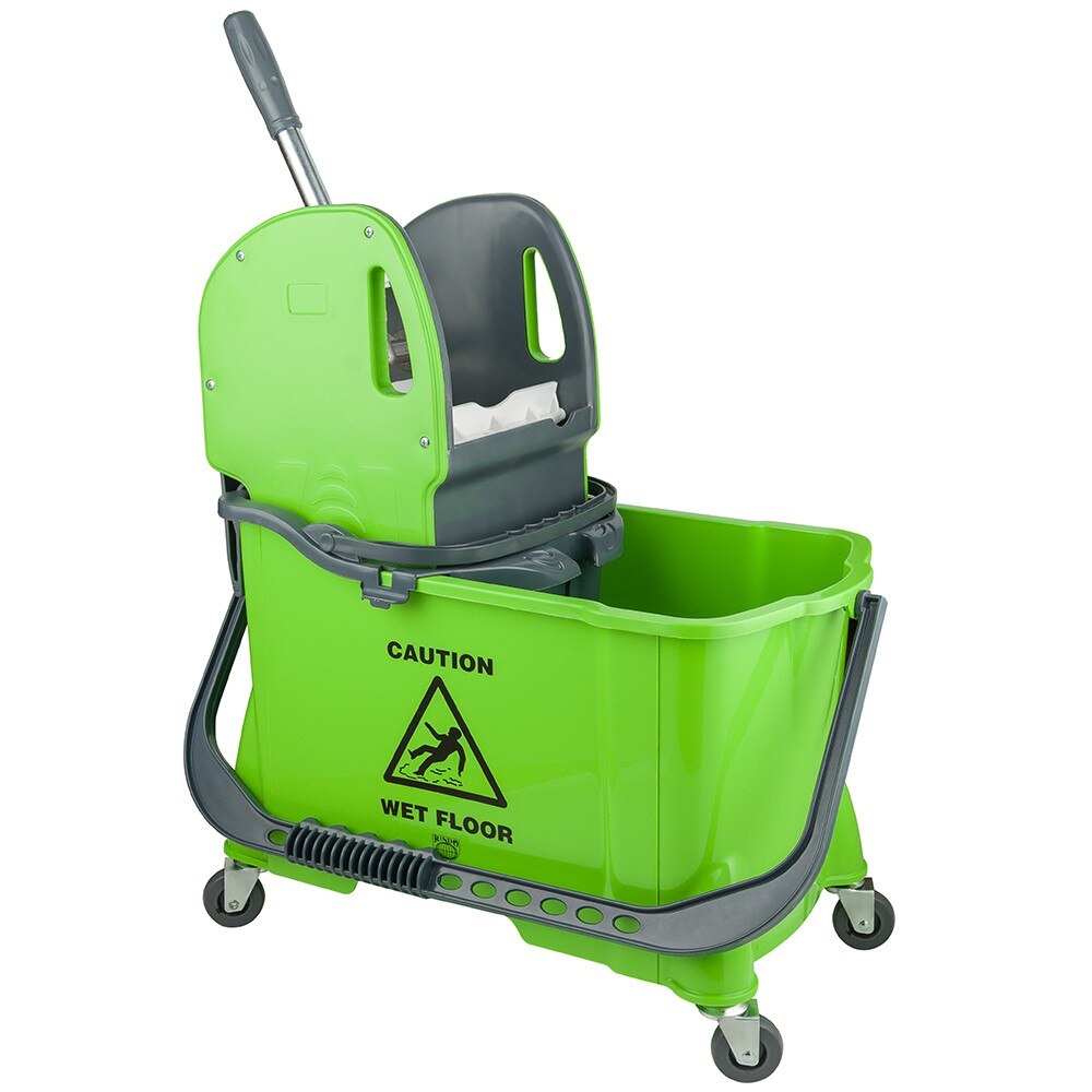 Carucior profesional compact pentru curatenie, verde
