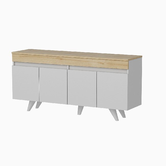 Dulap cu cadru polivalent, Homemania, Lemn, Alb/Maro, 160x42x75 cm