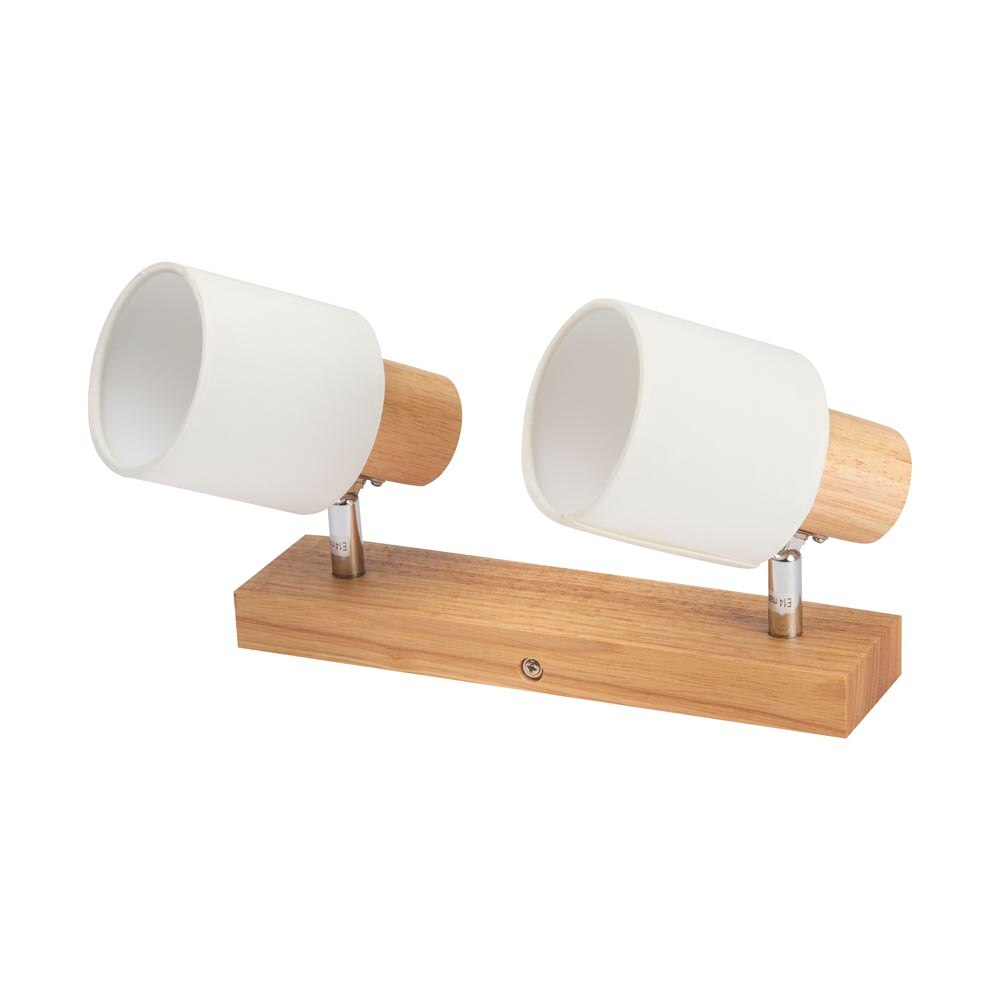 Spot Interior Aplicat Erste Nordik 2x40W Max E14 EL0061127 Culoare Alb si Bej Natur