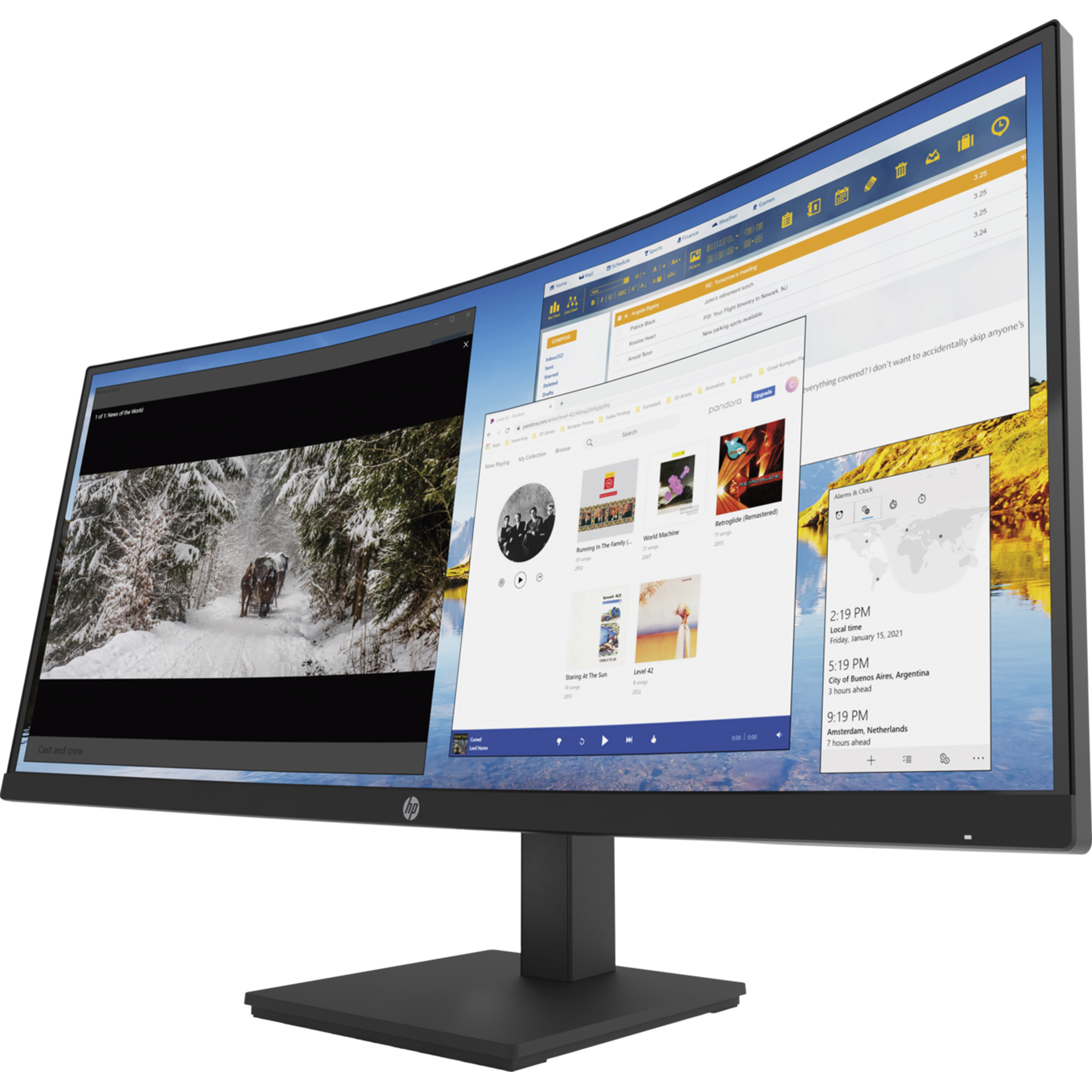 Monitor Curbat LED HP M34d,34'' VA, WQHD(3440 x 1440), 100Hz, 1500R .